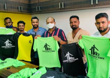 Q2 ಕನ್ಸ್ಟ್ರಕ್ಷನ್ ವತಿಯಿಂದ ಕಂಪೆನಿಯ ಕಾರ್ಮಿಕರಿಗೆ ನೀಡಲಾಗುವ ಸಮವಸ್ತ ಅನಾವರಣ