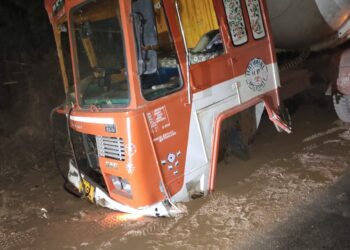 ಕಲ್ಲಡ್ಕದಲ್ಲಿ ಗ್ಯಾಸ್ ಟ್ಯಾಂಕರ್ ಮತ್ತು  ಕಂಟೈನರ್ ಅಪಘಾತ