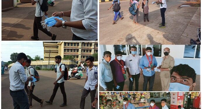 ಯುವಮೋರ್ಚಾ ಪುತ್ತೂರು ನಗರ ಮಂಡಲದ ವತಿಯಿಂದ ಜನಜಾಗೃತಿಗಾಗಿ ಉಚಿತ ಮಾಸ್ಕ್ ವಿತರಣೆ