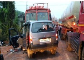 ಬಂಟ್ವಾಳ: ಗ್ಯಾಸ್ ಟ್ಯಾಂಕರ್ ಮತ್ತು ಕಾರು ಮುಖಾಮುಖಿ ಡಿಕ್ಕಿ : ಆರು ಮಂದಿ ಗಂಭೀರ