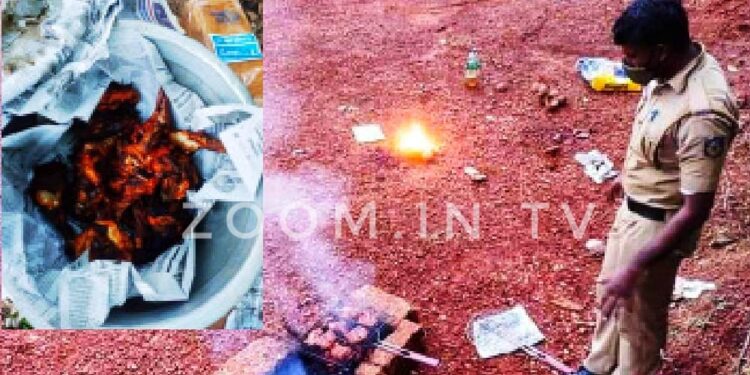 ಟಿಕ್ಕಾ ಪಾರ್ಟಿ ಸಮಯದಲ್ಲಿ ಖಾಕಿ ಎಂಟ್ರಿ ; ಟಿಕ್ಕಾ ಬಿಟ್ಟು ಯುವಕರು ಪರಾರಿ