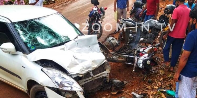 ಕೋಡಿಂಬಾಡಿ: ಕಾರು ಮತ್ತು ಬೈಕ್ ನಡುವೆ ಅಪಘಾತ..!! ಬೈಕ್ ಸವಾರ ಗಂಭೀರ