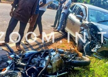 ನೆಲ್ಯಾಡಿ: ಬೈಕ್ ಹಾಗೂ ಕಾರ್ ನಡುವೆ ಡಿಕ್ಕಿ:; ಬೈಕ್ ಸವಾರನಿಗೆ ಗಾಯ