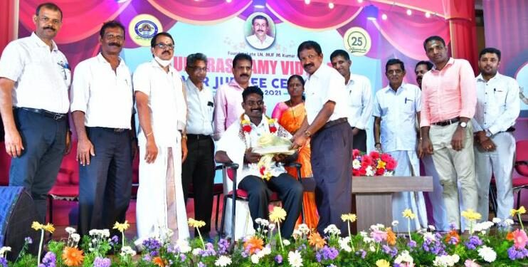 ಸುಬ್ರಹ್ಮಣ್ಯ: ಉದ್ಯಮಿ ರವಿ ಕಕ್ಕೆಪದವು ರವರಿಗೆ ಕುಮಾರಸ್ವಾಮಿ ಶಾಲೆಯಲ್ಲಿ ಸನ್ಮಾನ