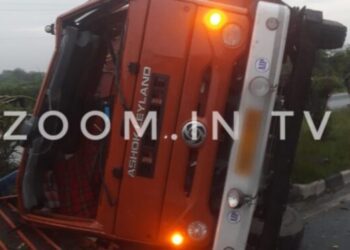 ಪುತ್ತೂರು ಪಡೀಲ್ ನ ಲಾರಿಗೆ ಚೆನ್ನೈನಲ್ಲಿ ಅಪಘಾತ – ಅಪಾಯದಿಂದ ಪಾರಾದ ಮಾಲಕ ಹಾಗೂ ಚಾಲಕ