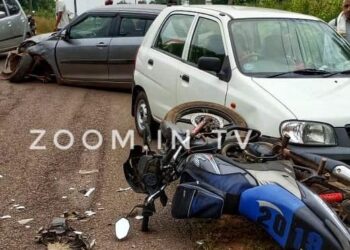 ಸವಣೂರು: ಬೈಕ್ ಮತ್ತು ಕಾರುಗಳ ನಡುವೆ ಸರಣಿ ಅಪಘಾತ…!! ಬೈಕ್ ಸವಾರನಿಗೆ ಗಂಭೀರ ಗಾಯ, ಆಸ್ಪತ್ರೆಗೆ ದಾಖಲು