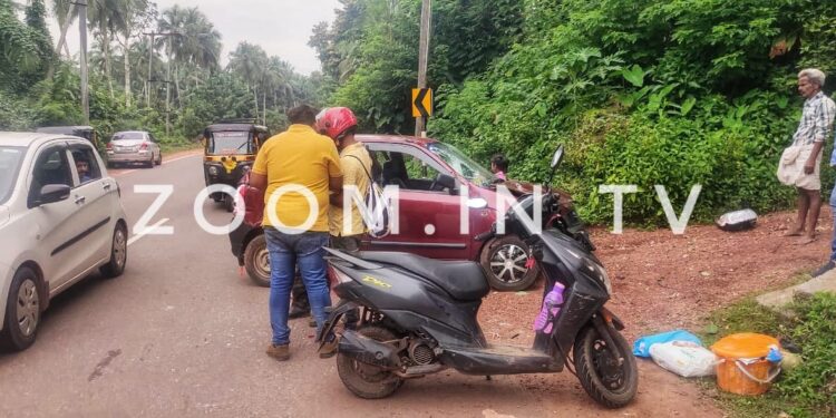 ಅಮ್ಚಿನಡ್ಕ: ಚಾಲಕನ ನಿಯಂತ್ರಣ ತಪ್ಪಿಆಲ್ಟೋ ಕಾರು ಪಲ್ಟಿ:; ಪವಾಡ ಸದೃಶವಾಗಿ ಪಾರಾದ ಕುಟುಂಬ