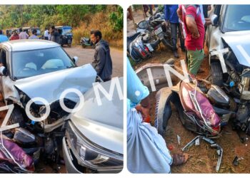 ವಿಟ್ಲ: ಅಳಕೆಮಜಲಿನಲ್ಲಿ ನಿಲ್ಲಿಸಿದ್ದ ಇನೋವಾ ಕಾರು ಮತ್ತು ಬೈಕ್ ಗಳಿಗೆ  ಶಿಫ್ಟ್ ಕಾರ್ ಡಿಕ್ಕಿ:;ಹಲವು ವಾಹನಗಳು ಜಖಂ…!!