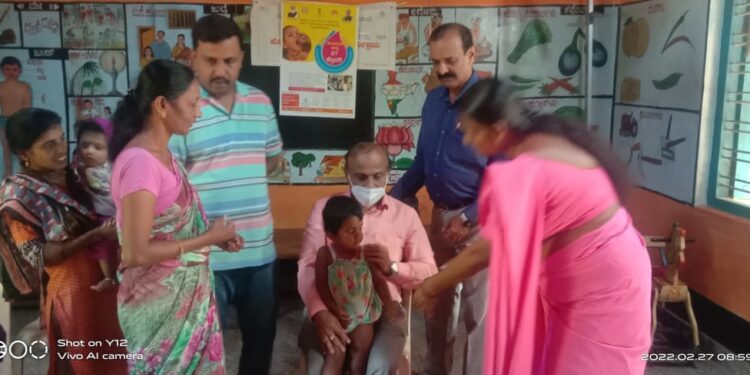 ವಿಟ್ಲ: ಮೈರ ಅಂಗನವಾಡಿ ಕೇಂದ್ರದಲ್ಲಿ ಪಲ್ಸ್ ಪೋಲಿಯೋ ಕಾರ್ಯಕ್ರಮ