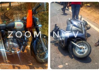 ಕೆಮ್ಮಾಯಿ: ಬೈಕ್ ಮತ್ತು ಆಕ್ಟಿವಾ ನಡುವೆ ಡಿಕ್ಕಿ: ಸವಾರಿಬ್ಬರಿಗೆ ಗಾಯ..!!