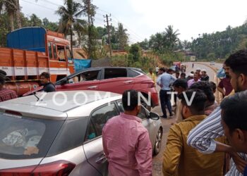 ಕೆಮ್ಮಾಯಿ: ಡಿವೈಡರ್ ಹಾರಿ ಮುಂದಿನಿಂದ ಬರುತ್ತಿದ್ದ ಮತ್ತೊಂದು ಕಾರಿಗೆ ಡಿಕ್ಕಿ: ನಾಲ್ವರು ಆಸ್ಪತ್ರೆಗೆ ದಾಖಲು..!!