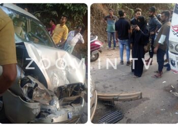 ವಿಟ್ಲ: ಕಾರು ಮತ್ತು ಬಸ್ ನಡುವೆ ಡಿಕ್ಕಿ..!!