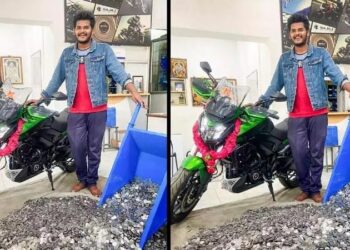 3 ವರ್ಷಗಳ ಕಾಲ 1.ರೂ ನಾಣ್ಯ ಸಂಗ್ರಹಿಸಿ 2.6 ಲಕ್ಷ ಮೌಲ್ಯದ ಕನಸಿನ ಬೈಕ್‌ ಖರೀದಿಸಿದ ಯುವಕ..!!