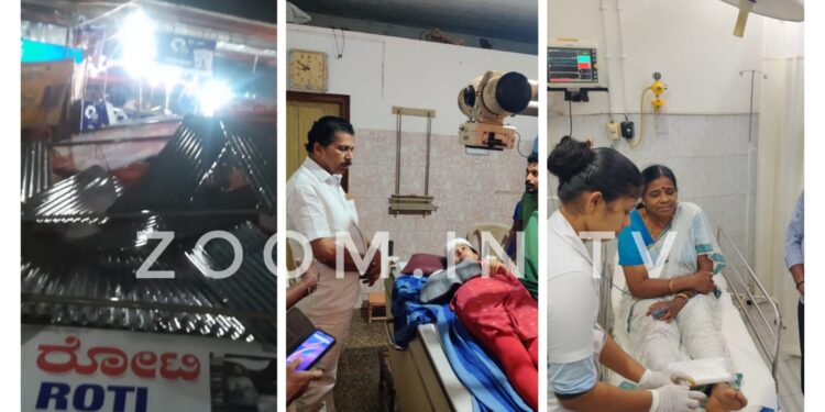 ಪುತ್ತೂರು: ಭಾರೀ ಮಳೆ: ಜಾತ್ರಾ ಗದ್ದೆಯ ಕೆಲ ಅಂಗಡಿಗಳಿಗೆ ಹಾನಿ : ವಿದ್ಯುತ್ ಪ್ರಭಾವಳಿ ಉರುಳಿ ಬಿದ್ದು ಇಬ್ಬರು ಮಹಿಳೆಯರಿಗೆ ಗಾಯ