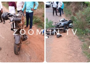 ನೆಹರುನಗರ: ಟಾಟಾ ಏಸ್ ಮತ್ತು ಬೈಕ್ ನಡುವೆ ಡಿಕ್ಕಿ: ಬೈಕ್ ಸವಾರ ಆಸ್ಪತ್ರೆಗೆ ದಾಖಲು..!!