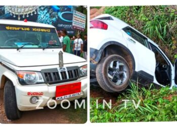 ಬೆಳ್ತಂಗಡಿ: ನಿಯಂತ್ರಣ ತಪ್ಪಿ ಹೊಂಡಕ್ಕೆ ಬಿದ್ದ ಕಾರು: ಗಾಯಾಳುಗಳನ್ನು ಸರಕಾರಿ ವಾಹನದಲ್ಲಿ ಆಸ್ಪತ್ರೆಗೆ ಕಳುಹಿಸಿ ಮಾನವೀಯತೆ ಮೆರೆದ ಜಿಲ್ಲಾಧಿಕಾರಿ ಡಾ. ಕೆ.ವಿ. ರಾಜೇಂದ್ರ