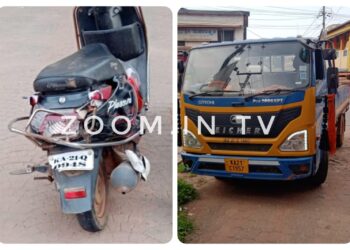 ಪುತ್ತೂರು: ಲಾರಿ ಮತ್ತು ದ್ವಿಚಕ್ರ ವಾಹನದ ನಡುವೆ ಡಿಕ್ಕಿ: ದ್ವಿಚಕ್ರ ವಾಹನ ಸವಾರ ಆಸ್ಪತ್ರೆಗೆ ದಾಖಲು..!!