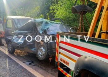 ನೆಲ್ಯಾಡಿ: ಲಾರಿ-ಕಾರು-ಟಿಪ್ಪರ್ ಮಧ್ಯೆ ಸರಣಿ ಅಪಘಾತ: ಇಬ್ಬರು ಗಂಭೀರ..!!