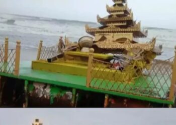 ಸೈಕ್ಲೋನ್ ಎಫೆಕ್ಟ್: ಕರಾವಳಿ ತೀರಕ್ಕೆ ಬೃಹತ್ ರಥವನ್ನು ಹೊತ್ತು ತಂದ ಅಲೆಗಳು..!!