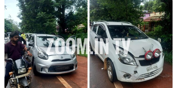 ಪುತ್ತೂರು: ಹಠಾತ್ ಬ್ರೇಕ್ ಹಾಕಿದ ಪರಿಣಾಮ: ಕಾರುಗಳ ನಡುವೆ ಸರಣಿ ಅಪಘಾತ..!!