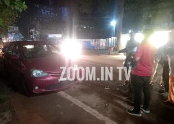 ಪುತ್ತೂರು: ನಿಲ್ಲಿಸಿದ್ದ ಕಾರಿಗೆ ಬೈಕ್ ಡಿಕ್ಕಿ..!!