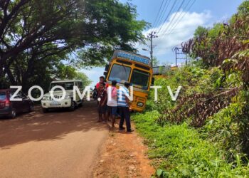 ಬೈಕ್ ಸವಾರನ ಪ್ರಾಣ ಉಳಿಸಲು ಹೋಗಿ ಪೇಚಿಗೆ ಸಿಲುಕಿದ ರೇಶನ್ ಸಾಗಾಟದ ಲಾರಿ.!!