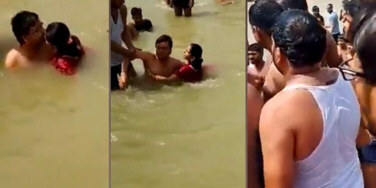 ಅಯೋಧ್ಯೆಯ ನದಿಯಲ್ಲಿ ಸ್ನಾನ ಮಾಡ್ತಿದ್ದಾಗ ದಂಪತಿ ಕಿಸ್ಸಿಂಗ್:  ಕೋಪಗೊಂಡ ಸಾರ್ವಜನಿಕರಿಂದ ಹಲ್ಲೆ: ವೀಡಿಯೊ ವೈರಲ್..!!