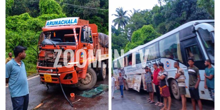 ಬೆದ್ರೋಡಿ: ಐರಾವತ ಬಸ್-ಟ್ಯಾಂಕರ್-ಲಾರಿ ನಡುವೆ ಸರಣಿ ಅಪಘಾತ: ವಾಹನಗಳು ಜಖಂ: 1 ಗಂಟೆಗಳ ಕಾಲ ಹೆದ್ದಾರಿ ಬಂದ್..!!