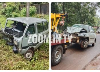 ಪುತ್ತೂರು : ಪಂಜಳದಲ್ಲಿ ಸ್ವಿಫ್ಟ್ ಮತ್ತು ಓಮ್ನಿ ಕಾರುಗಳ ನಡುವೆ ಡಿಕ್ಕಿ : ಹಲವರಿಗೆ ಗಾಯ