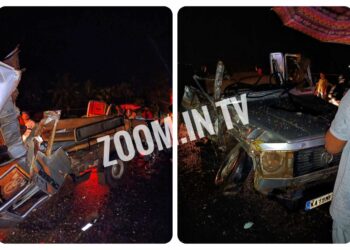 ಮಾಣಿ: ಗ್ಯಾಸ್ ಟ್ಯಾಂಕರ್ ಮತ್ತು ತೂಫಾನ್ ವಾಹನ ನಡುವೆ ಭೀಕರ ಅಪಘಾತ: ತೂಫಾನ್ ಚಾಲಕ ಗಂಭೀರ