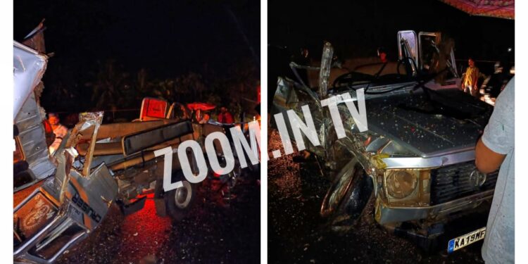 ಮಾಣಿ: ಗ್ಯಾಸ್ ಟ್ಯಾಂಕರ್ ಮತ್ತು ತೂಫಾನ್ ವಾಹನ ನಡುವೆ ಭೀಕರ ಅಪಘಾತ: ತೂಫಾನ್ ಚಾಲಕ ಗಂಭೀರ