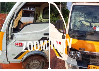 ಪುತ್ತೂರು: ನಿಯಂತ್ರಣ ತಪ್ಪಿ ಮರಕ್ಕೆ ಡಿಕ್ಕಿ ಹೊಡೆದ ಮಿನಿ ಟೆಂಪೋ: ವ್ಯಕ್ತಿಯೋರ್ವರಿಗೆ ಗಾಯ: ವಿದ್ಯುತ್ ಕಂಬಕ್ಕೆ ಹಾನಿ