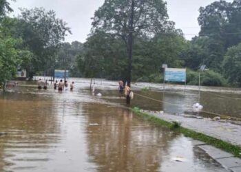 ಮೊದಲ ವರ್ಷಧಾರೆಗೆ ಮುಳುಗಡೆಗೊಂಡ ಕುಕ್ಕೆ ಸುಬ್ರಹ್ಮಣ್ಯದ ಕುಮಾರಧಾರ ಸ್ನಾನಘಟ್ಟ