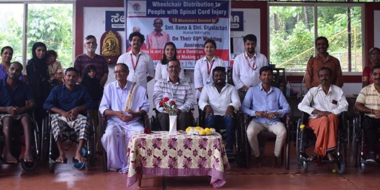 60ನೇ ವಿವಾಹ ವಾರ್ಷಿಕೋತ್ಸವ: ಸೌತಡ್ಕ ಸೇವಾಭಾರತಿಗೆ 10 ಗಾಲಿಕುರ್ಚಿಗಳನ್ನು ಕೊಡುಗೆ ನೀಡಿ ಮಾದರಿಯಾದ ದಂಪತಿ