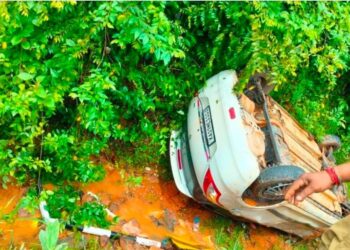 ಬಂಟ್ವಾಳ: ನಿಯಂತ್ರಣ ತಪ್ಪಿ ಕಮರಿಗೆ ಉರುಳಿದ ಕಾರು: ಆರು ತಿಂಗಳ ಮಗು ಸಹಿತ ಪ್ರಯಾಣಿಕರು ಪಾರು