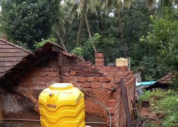 ವಿಟ್ಲ: ಭಾರೀ ಗಾಳಿಗೆ ಮನೆ ಮೇಲೆ ಬಿದ್ದ ತೆಂಗಿನಮರ: ಅಪಾರ ಹಾನಿ