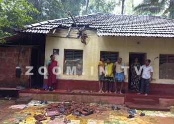 ವಿಟ್ಲ: ವಿದ್ಯುತ್ ಸರ್ವಿಸ್ ವೈಯರ್ ಮೇಲೆ ಅಡಿಕೆ ಮರ ಬಿದ್ದು ಮನೆಗೆ ಹಾನಿ..!!!