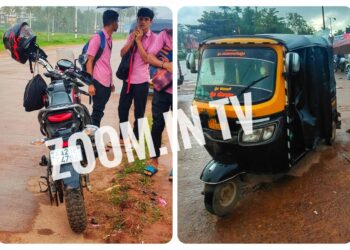ಪುತ್ತೂರು: ನೆಲ್ಲಿಕಟ್ಟೆಯಲ್ಲಿ  ಬೈಕ್ ಮತ್ತು ಆಟೋ ರಿಕ್ಷಾ ನಡುವೆ ಡಿಕ್ಕಿ..!!