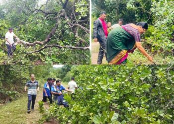 ಪುತ್ತೂರು: ಕಾಂಗ್ರೆಸ್ ಪ್ರಕೃತಿ ವಿಕೋಪ ನಿರ್ವಹಣಾ ತಂಡದಿಂದ ರಸ್ತೆ ಸ್ವಚ್ಚತಾ ಕಾರ್ಯ: ಕೆಲಸಕ್ಕೆ ಸಾಥ್ ನೀಡಿದ ಮಾಜಿ ಶಾಸಕಿ ಶಕುಂತಲಾ ಶೆಟ್ಟಿ