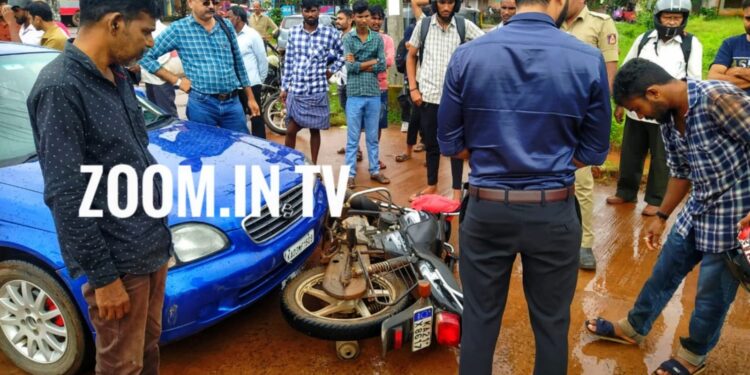 ಪುತ್ತೂರು: ಬೈಕ್ ಮತ್ತು ಕಾರಿನ ನಡುವೆ ಡಿಕ್ಕಿ: ದ್ವಿಚಕ್ರ ವಾಹನ ಸವಾರನಿಗೆ ಗಾಯ..!!