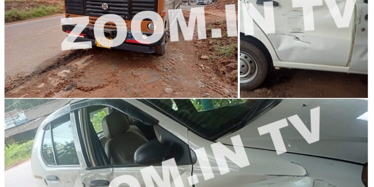 ಮಾಣಿ: ಕಾರು ಮತ್ತು ಲಾರಿ ನಡುವೆ ಡಿಕ್ಕಿ: ಕಾರು ಚಾಲಕನಿಗೆ ಗಾಯ..!!