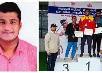 ವಿವೇಕಾನಂದ ಇಂಜಿನಿಯರಿಂಗ್ ಕಾಲೇಜಿನ ವಿದ್ಯಾರ್ಥಿ ಕೀರ್ತಿರಾಜ್ ರವರಿಗೆ ರಾಜ್ಯಮಟ್ಟದ ಜಾವೆಲಿನ್ ಥ್ರೋ ಸ್ಪರ್ಧೆಯಲ್ಲಿ ಚಿನ್ನದ ಪದಕ