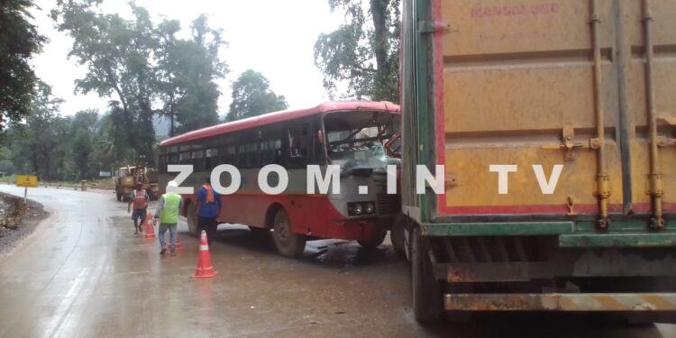 ಶಿರಾಡಿ: ಕೆಎಸ್ಆರ್ಟಿಸಿ ಬಸ್ ಹಾಗೂ ಲಾರಿ ನಡುವೆ ಡಿಕ್ಕಿ: ಮೂವರಿಗೆ ಗಾಯ..!!