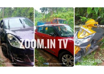ಕಬಕ: ಎರಡು ಕಾರುಗಳ ಮತ್ತು ಸ್ಕೂಟರ್ ನಡುವೆ ಡಿಕ್ಕಿ: ದ್ವಿಚಕ್ರ ವಾಹನ ಸವಾರನಿಗೆ ಗಾಯ..!!