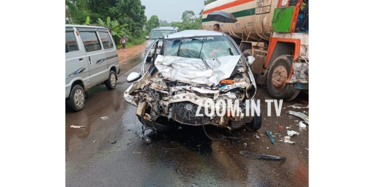 ಬುಡೋಳಿ: ಟ್ಯಾಂಕರ್ ಲಾರಿ ಮತ್ತು ಕಾರಿನ ನಡುವೆ ಅಪಘಾತ: ನಾಲ್ವರಿಗೆ ಗಂಭೀರ ಗಾಯ..!!