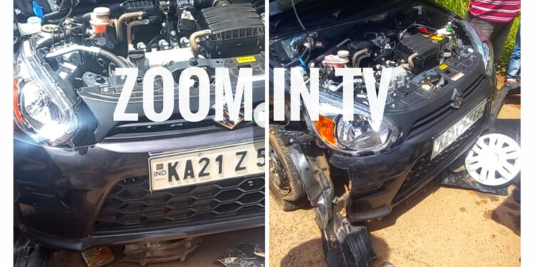 ಪುತ್ತೂರು : ದರ್ಬೆಯಲ್ಲಿ ಕಾರುಗಳ ನಡುವೆ ಡಿಕ್ಕಿ..!!!