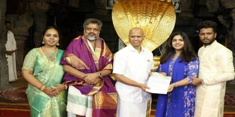 ತಿರುಪತಿ ತಿಮ್ಮಪ್ಪನಿಗೆ 1 ಕೋಟಿ ರೂ. ದೇಣಿಗೆ ನೀಡಿದ ಮುಸ್ಲಿಂ ದಂಪತಿ