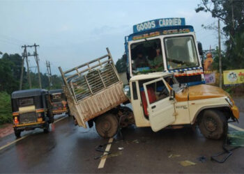 ಪುಂಜಾಲಕಟ್ಟೆ: ಪಿಕಪ್- ಲಾರಿ ನಡುವೆ ಡಿಕ್ಕಿ: ಓರ್ವನಿಗೆ ಗಾಯ