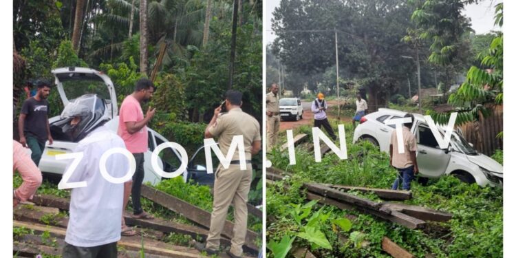 ಪುತ್ತೂರು: ಚಾಲಕನ ನಿಯಂತ್ರಣ ತಪ್ಪಿ ರಸ್ತೆ ಬಿಟ್ಟು ಹೊರಕ್ಕೆ ಚಲಿಸಿದ ಹೊಚ್ಚ ಹೊಸ ಬಲೇನೋ ಕಾರು..!!