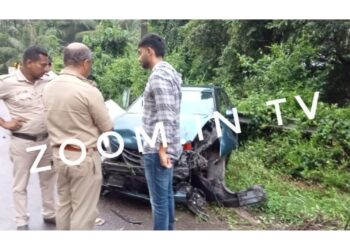 ಅಮ್ಚಿನಡ್ಕ: ಸ್ಕಿಡ್ ಆಗಿ ಕಾರು ಪಲ್ಟಿ : ಪ್ರಯಾಣಿಕರಿಗೆ ಗಾಯ..!!